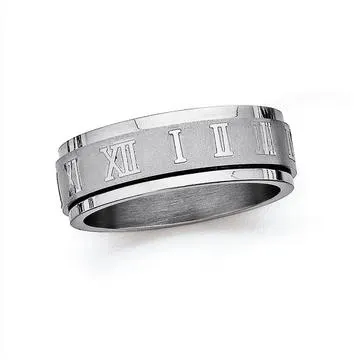 Chisel Stainless Steel Roman Numeral Ring (Size X)