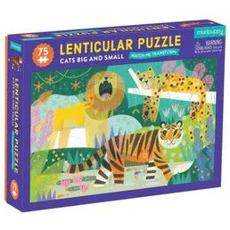 Mudpuppy Cats Big And Small 75 Piece Lenticular Puzzle