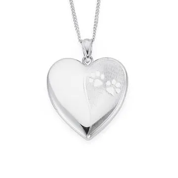 Sterling Silver Paw Prints Locket