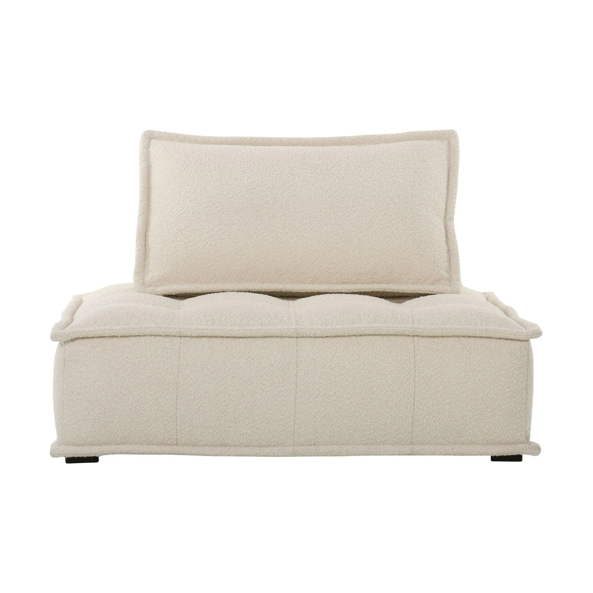 Minimalist 1 Seater Boucle Sectional Natural C-046