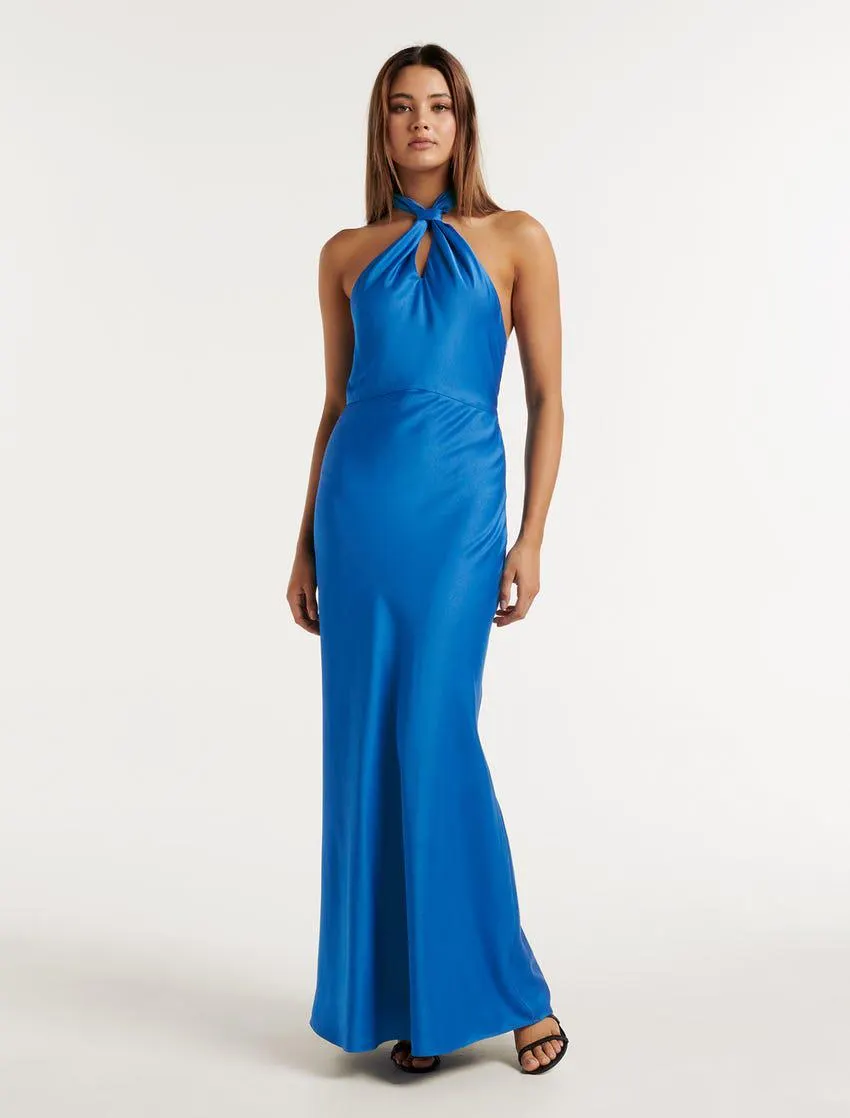 Yvette Petite Tie-Neck Gown