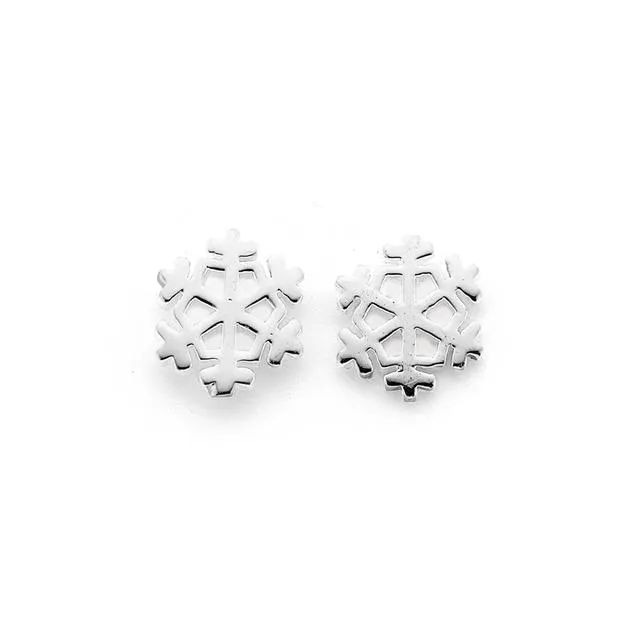 Snowflake Stud Earrings in Sterling Silver
