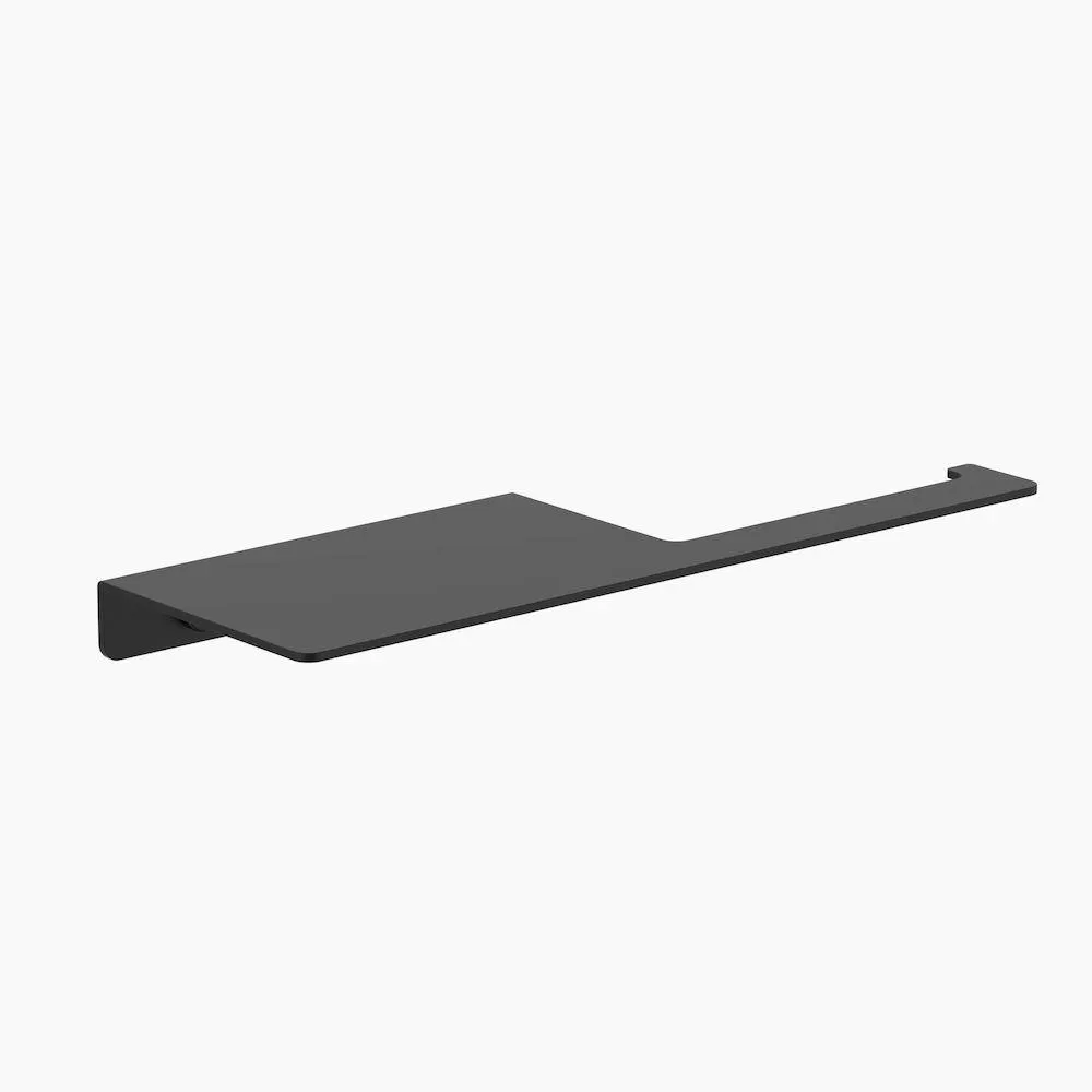 Square Toilet Roll Holder with Shelf Matte Black CL60023.B