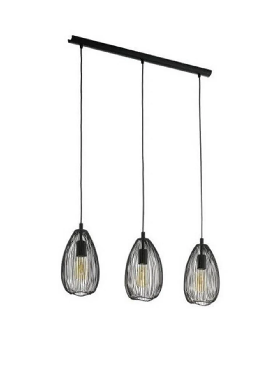Clevedon 3 Light Bar Pendant Black