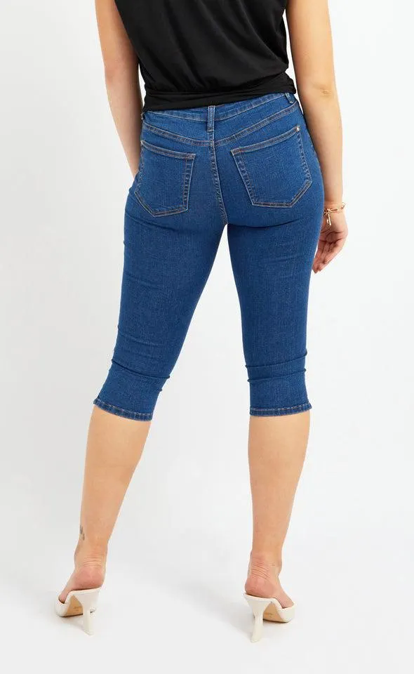 Blue Button Fly Shorts