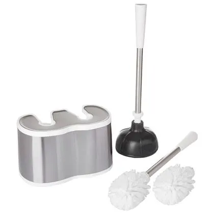 Stainless Steel Brush and Plunger Set