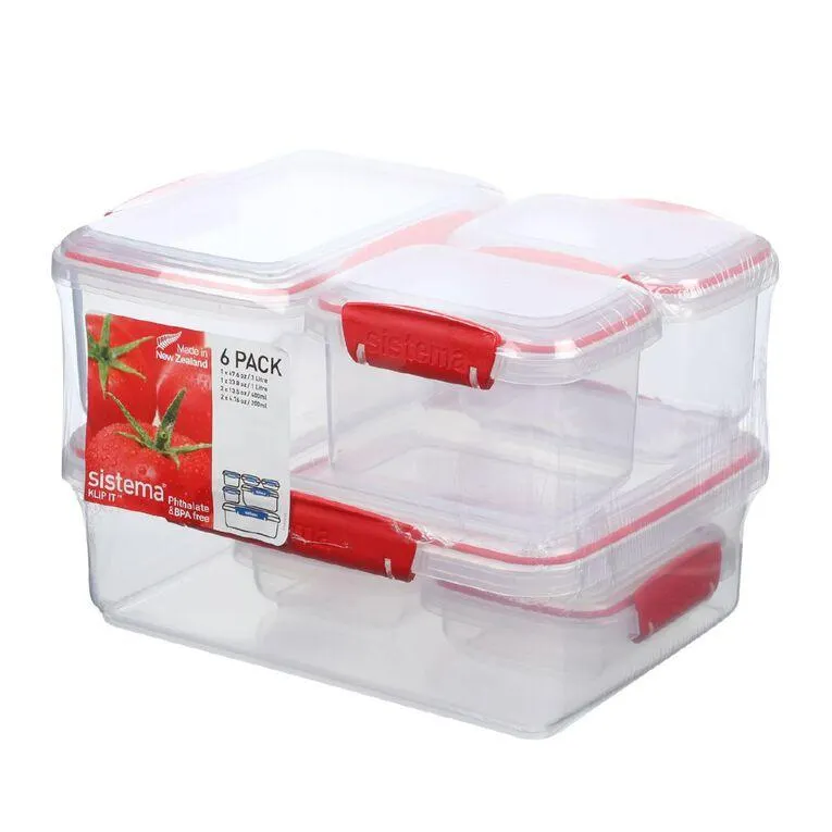 Sistema Klip it Red Essentials 6 Pack Clear Clear 6 Pack