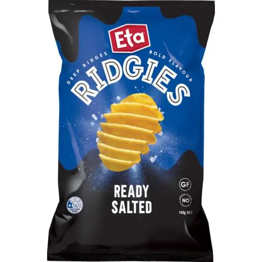 Eta Potato Chips Ridgies Ready Salted 140g