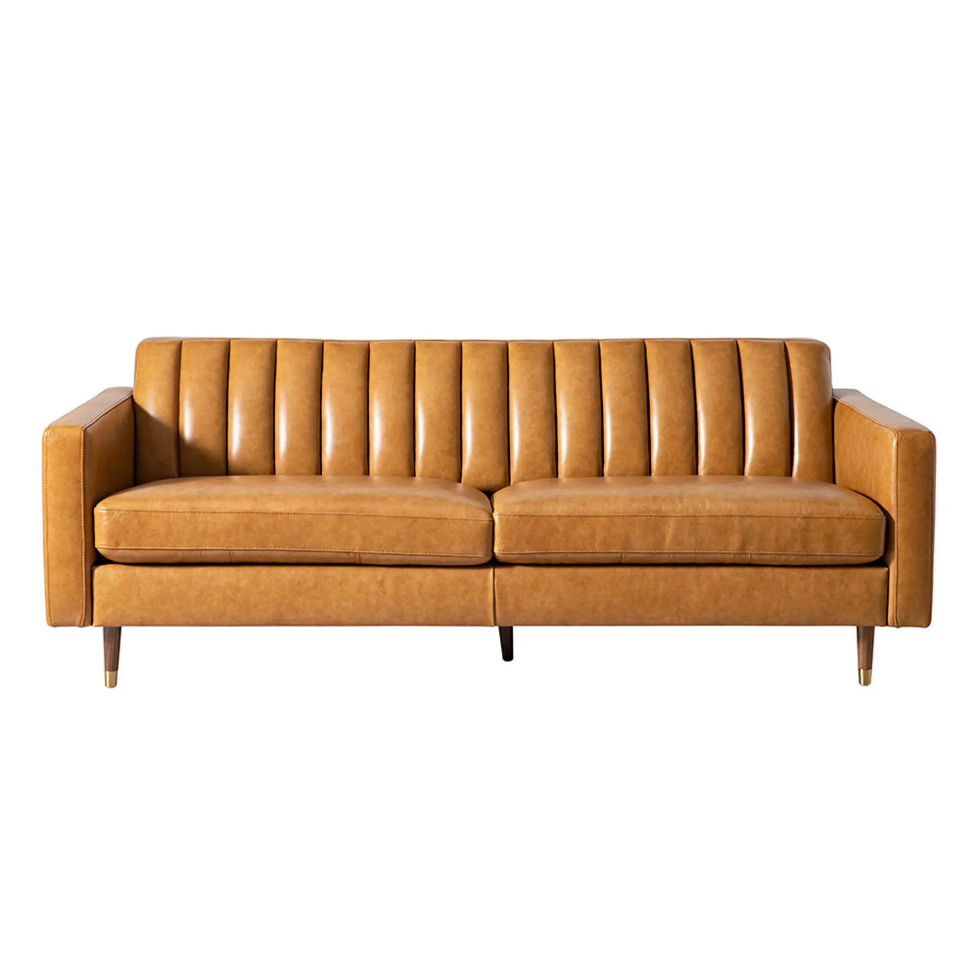 Stitch 3 Seater Leather Sofa Vintage Brown