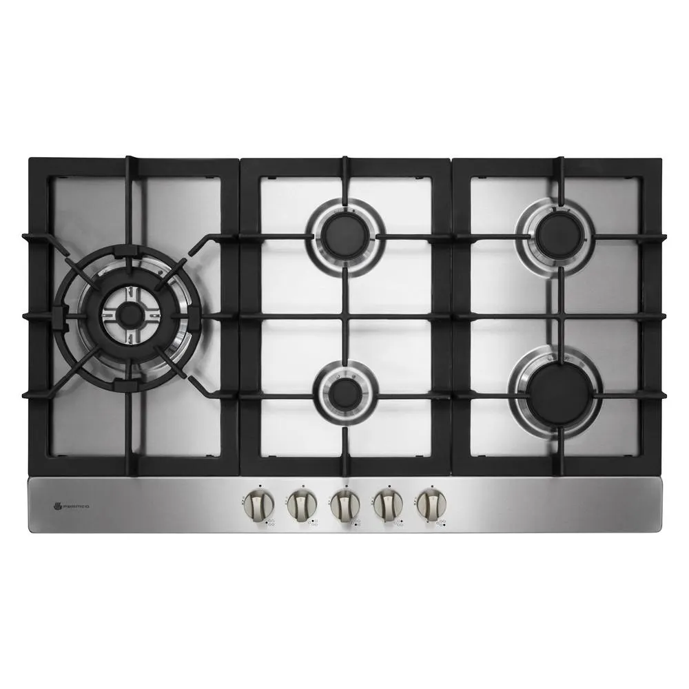 Parmco 90cm S/Steel 5 Burner Gas Cooktop