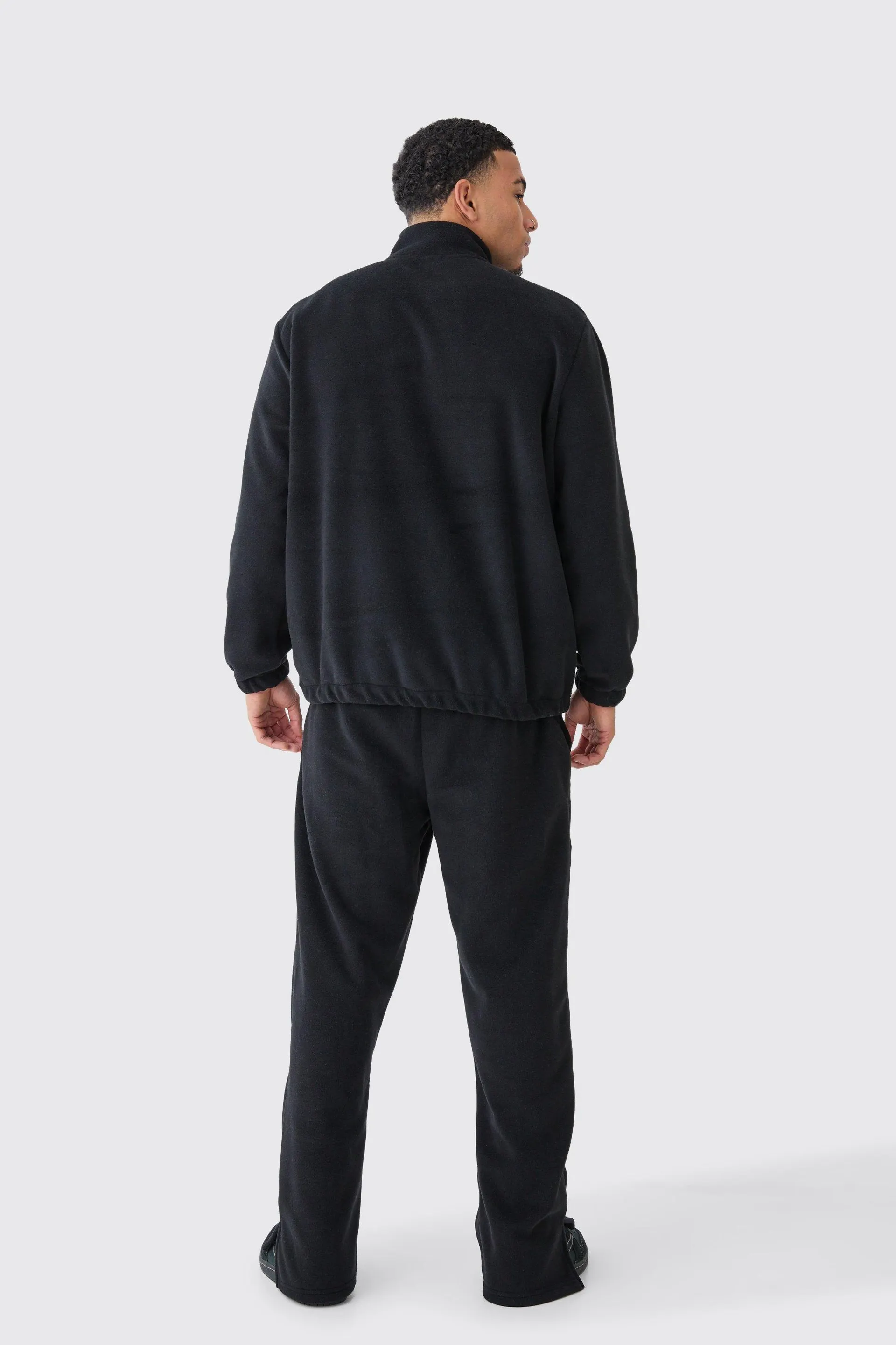 Man Oversized Quarter Zip Funnel Neck Fleece Tracksuit