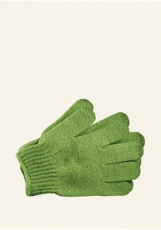 Green Bath Gloves.