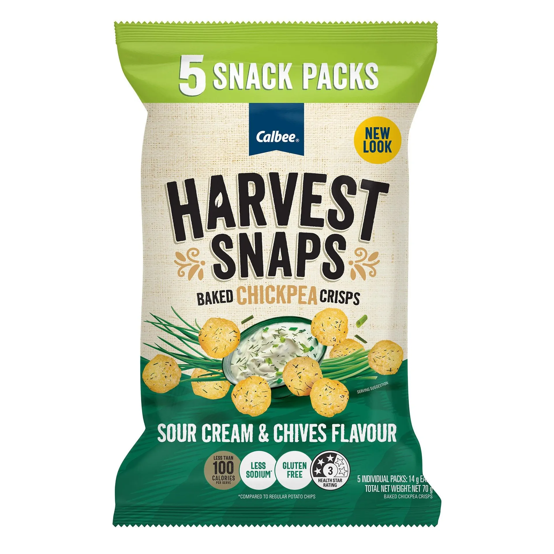 Harvest Snaps Chickpea Multipack Sour Cream & Chives 70g 5pk