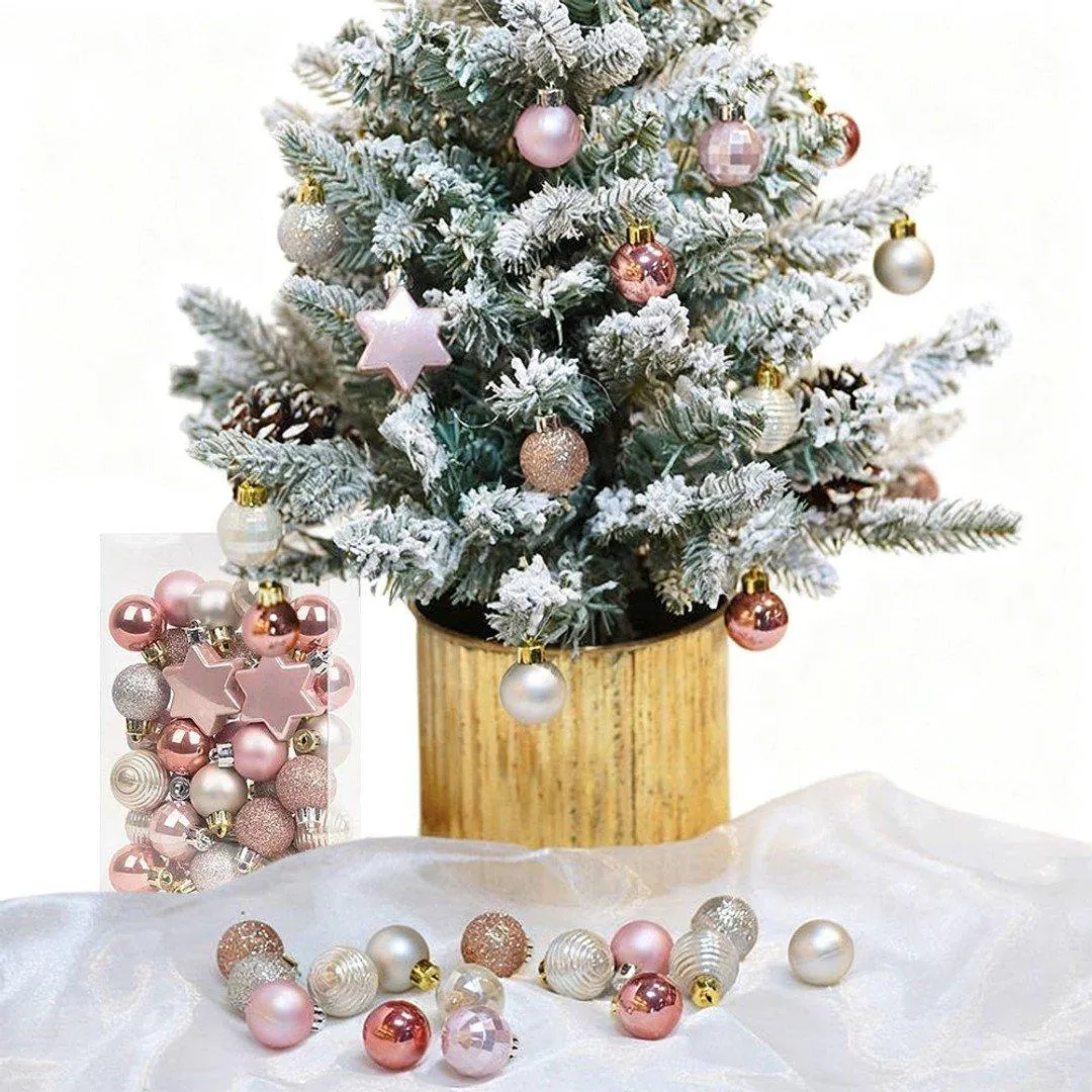 33Pcs Christmas Tree Baubles C Decorations for Holiday Party and Wedding