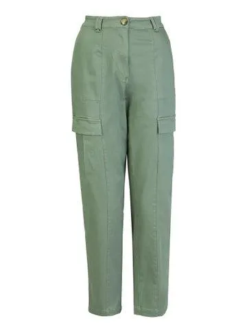 Women's Tapered Cargo Pants in Light Khaki