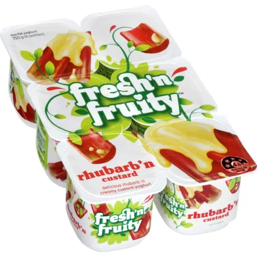 Fresh n Fruity Yoghurt Rhubarb Custard 6 Pack