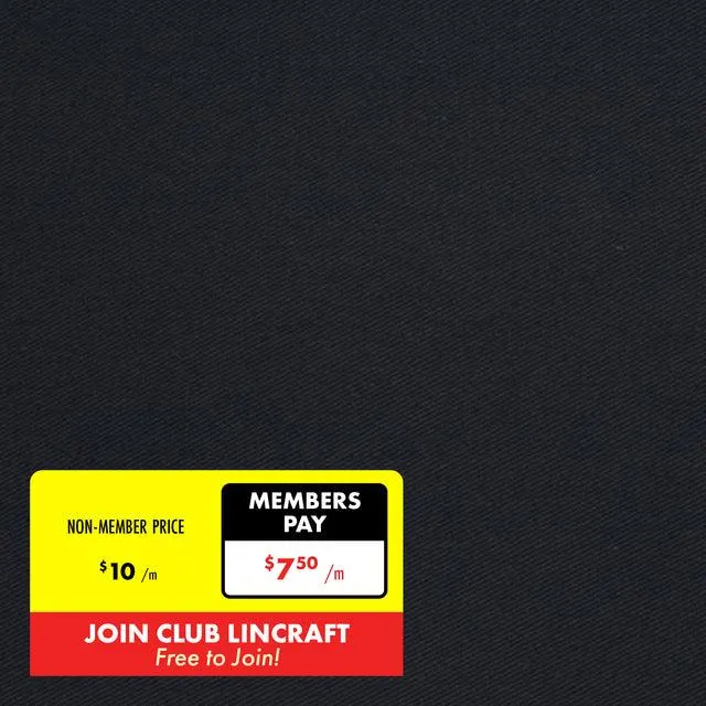Cotton Chino Drill Fabric, Navy- Width 112cm