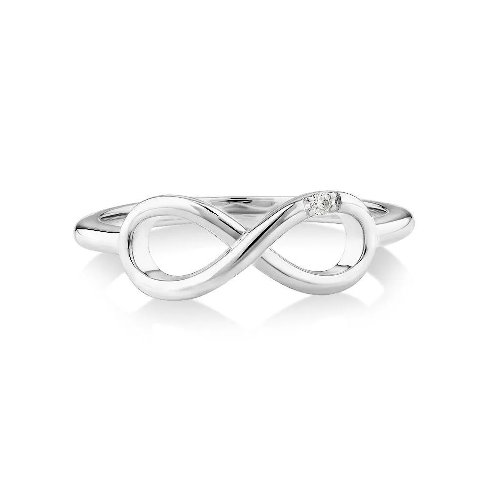Diamond Accent Infinity Ring in Sterling Silver