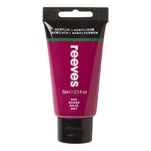 Reeves Fine Acrylic Paint Rose Red 75ml