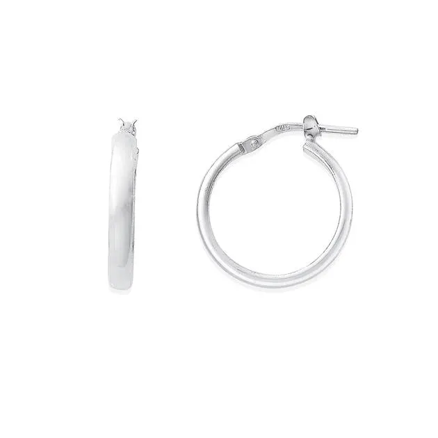 Sterling Silver 15mm x 2mm Hoops