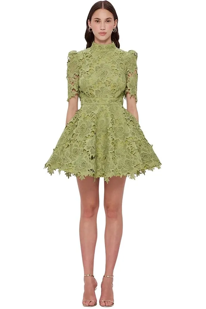 Elise Lace Short Sleeve Mini Dress