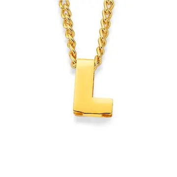 9ct, L Small Block Initial Slider
