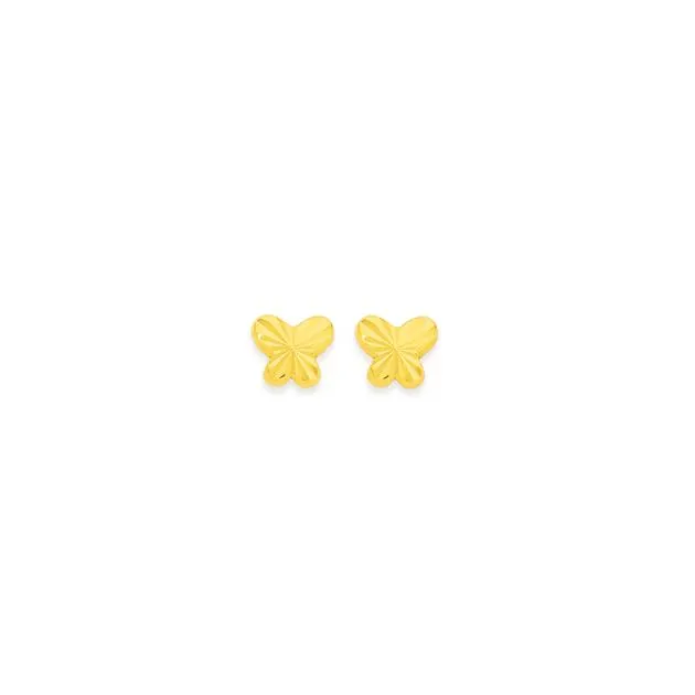 9ct, Butterfly Stud Earrings