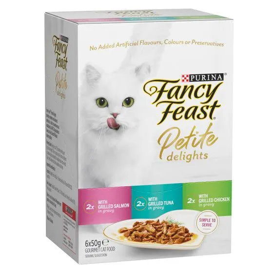 Fancy Feast Petite Delights Salmon Tuna Chicken Multipack 6x50g
