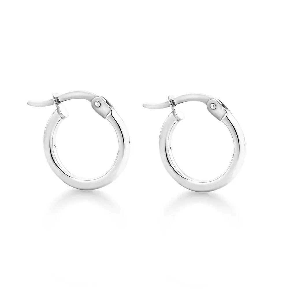 14mm Hoop Earrings in Sterling Silver