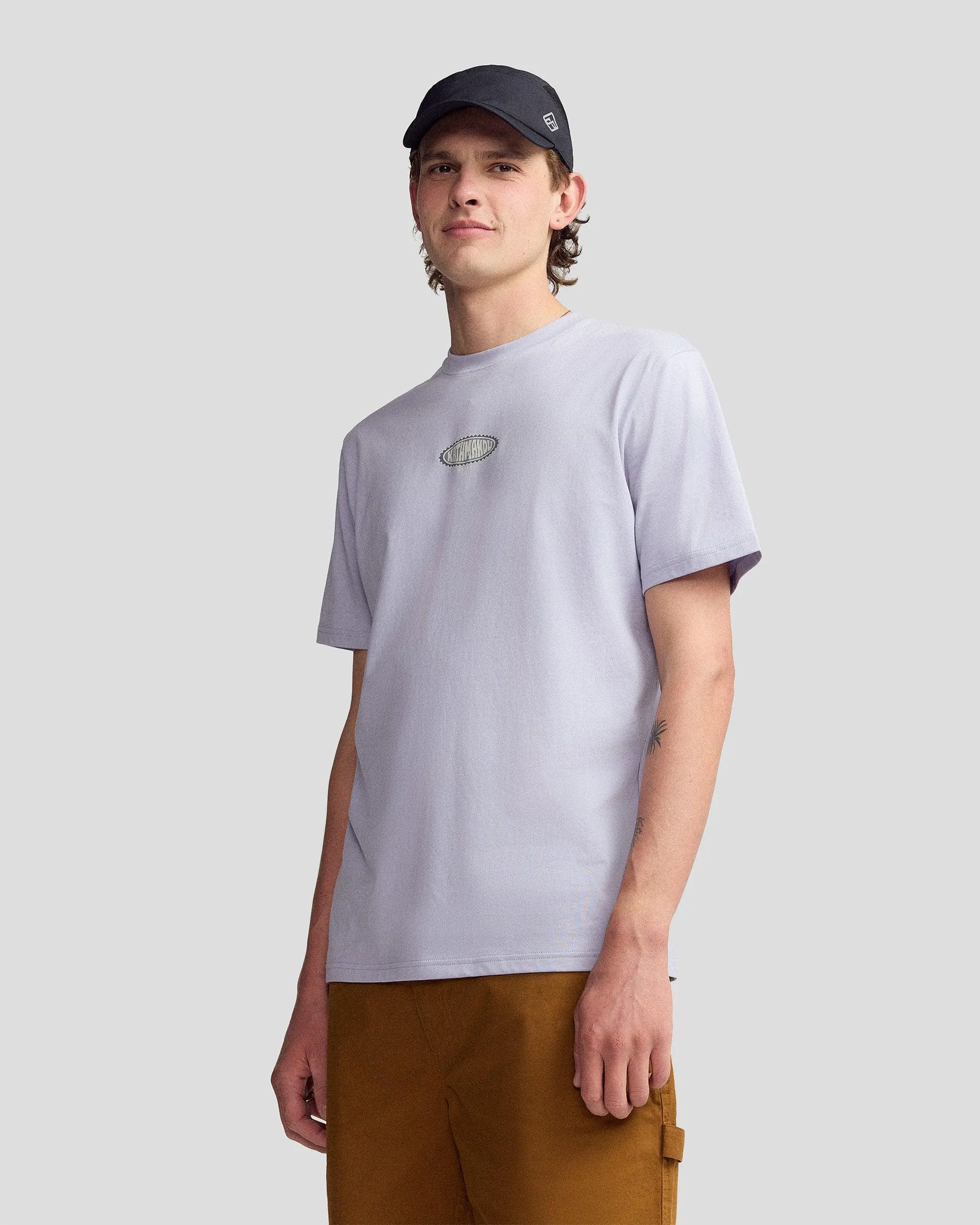 Men’s Retro Badge Organic Cotton T-Shirt - Dusty Lilac