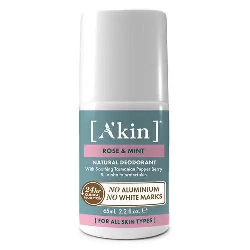 A'kin Deodorant Rose & Mint Roll-On 65ml
