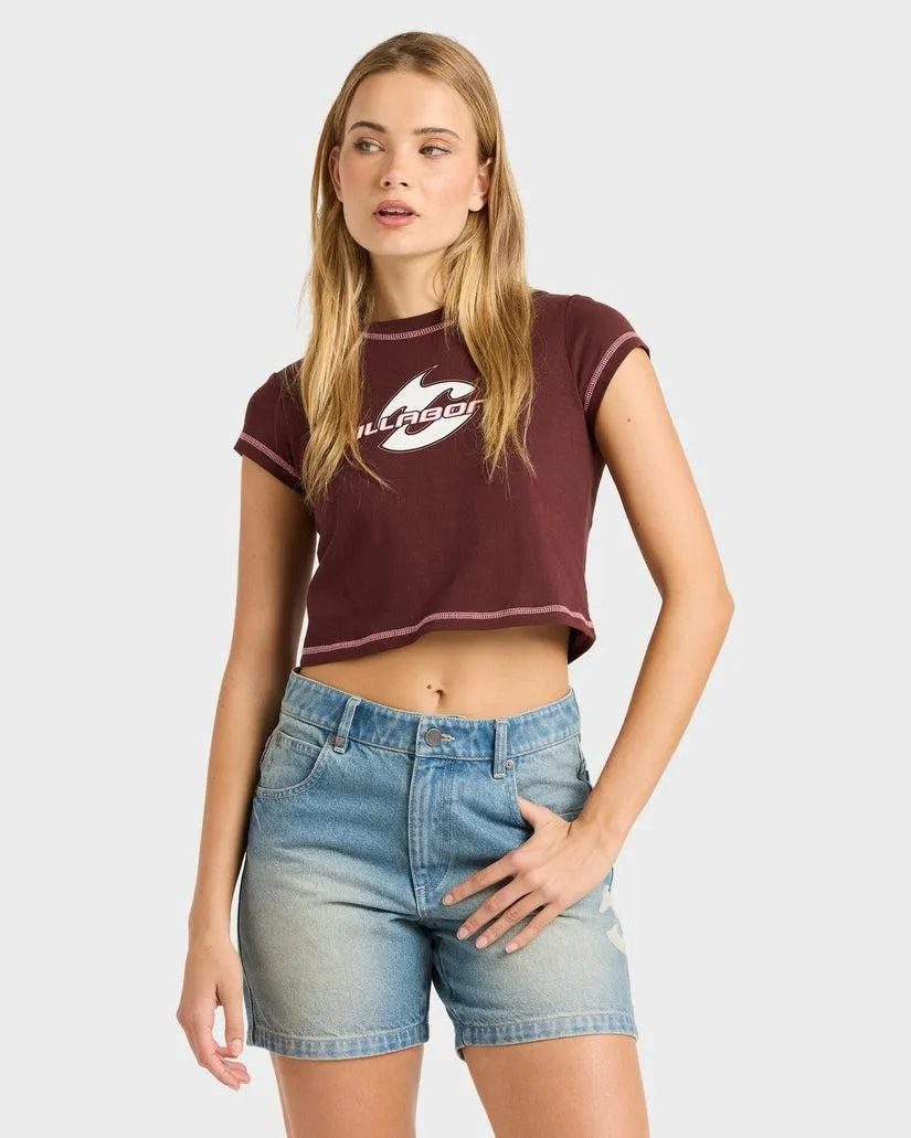 WOMENS FUNSTER RELAXED FIT DENIM SHORTS