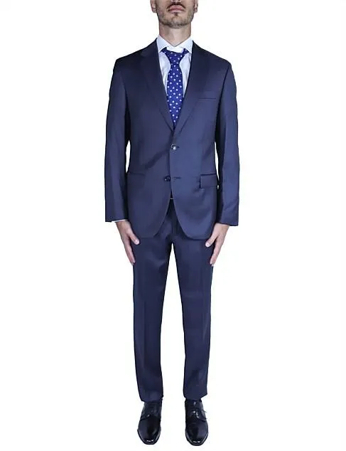 Two Button Single Breasted Text Stretch Suit