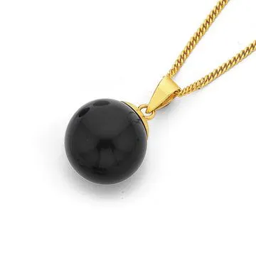 9ct Onyx Ball Pendant
