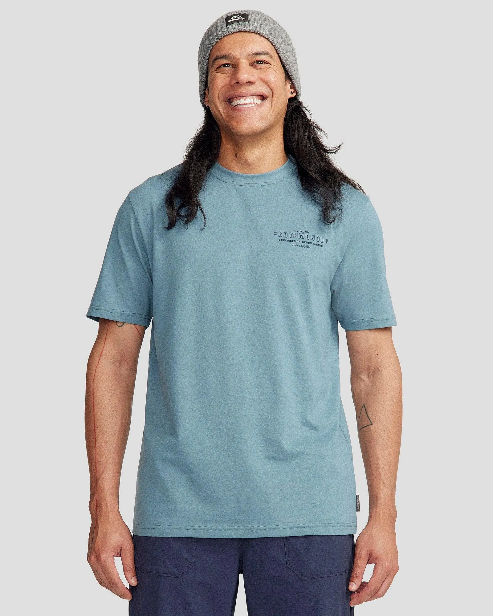 Men's Exploration Organic Cotton T-shirt - Washed Blue