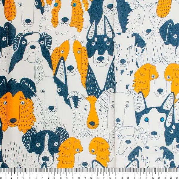 Animal Crazy Fabric, Dog Print- Width 112cm
