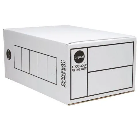 Impact Storage Box Foolscap Double Depth White