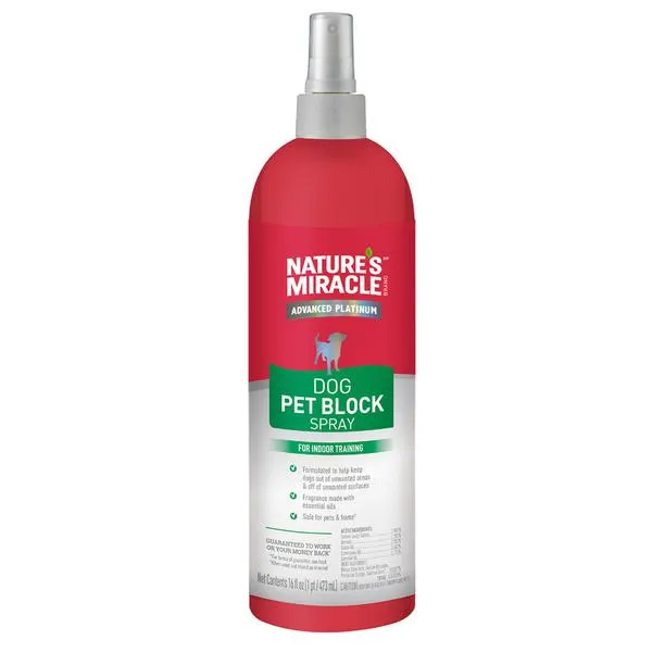 Natures Miracle Advanced Platinum Dog Pet Block Spray 473ml