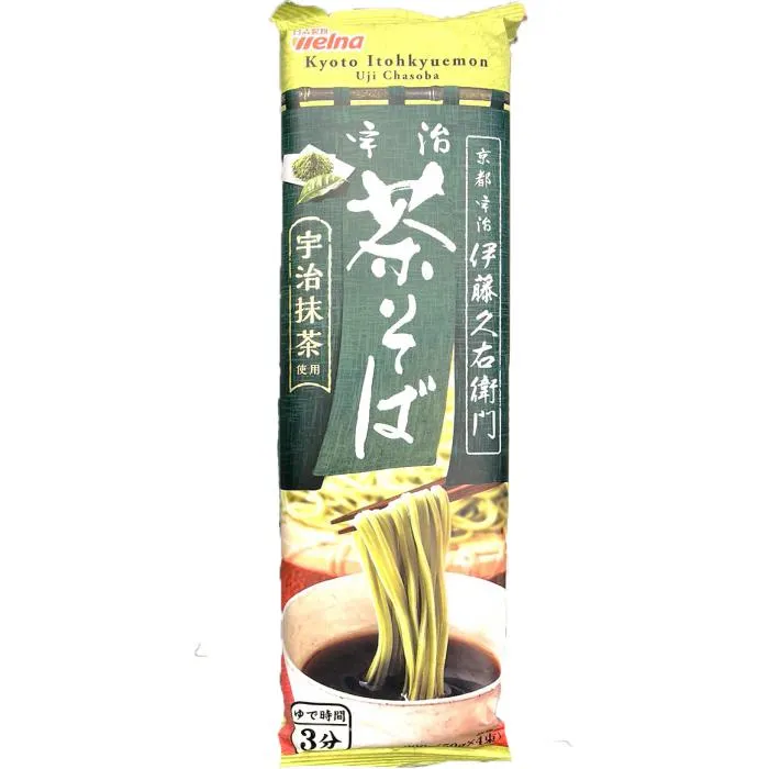 NISSIN SEIFUN WELNA / DRIED GREEN TEA SOBA NOODLE(UJI CHASOBA) 200g