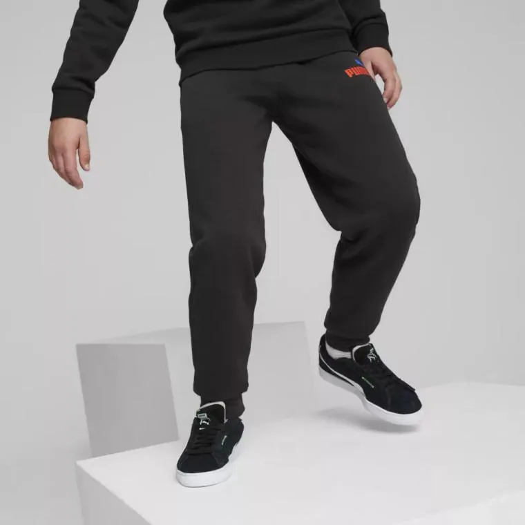 Puma Boys Essentials+Two Tone Logo Pants Black/Orange/Blue