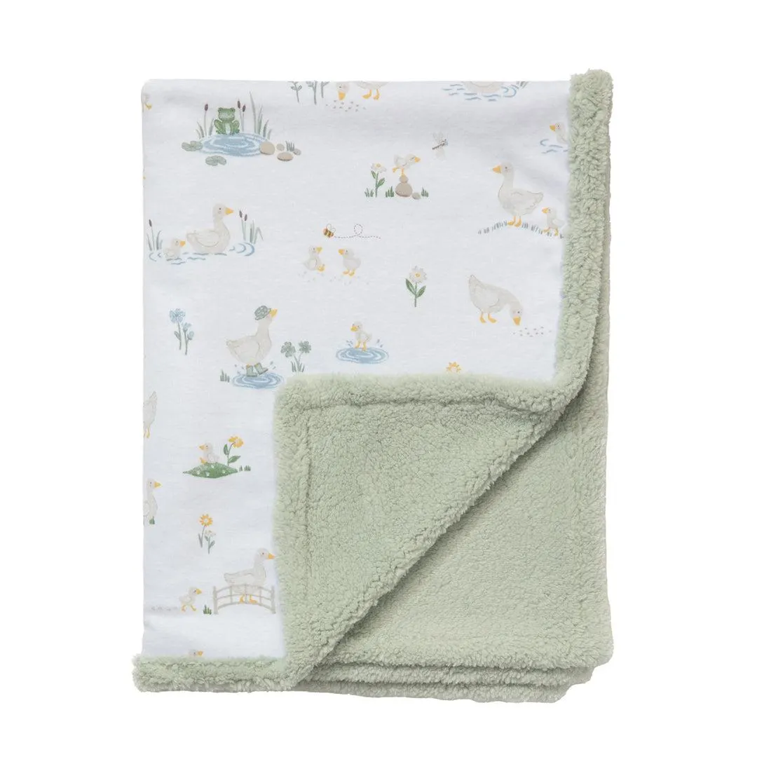 Living Textiles Goosey Goosey - Jersey Sherpa Pram Blanket