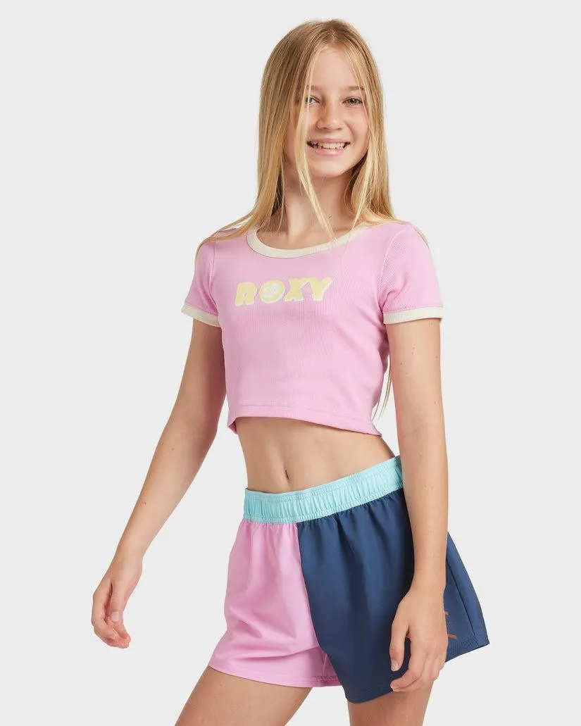 GIRLS 8-16 COLORBLOCK BOARDSHORTS