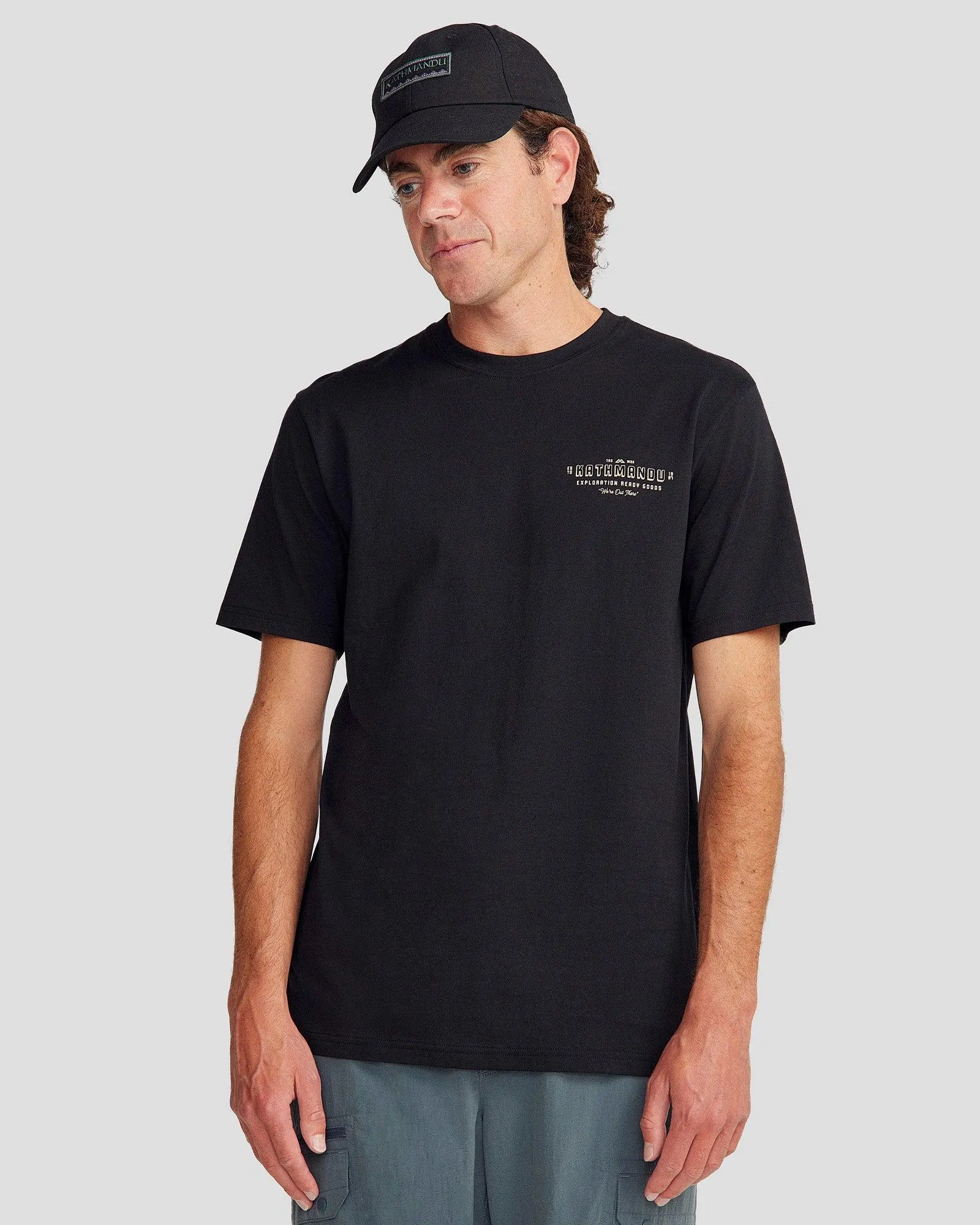 Men's Exploration Organic Cotton T-shirt - Black Stingray