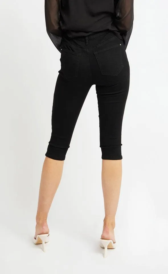 Black Button Fly Shorts