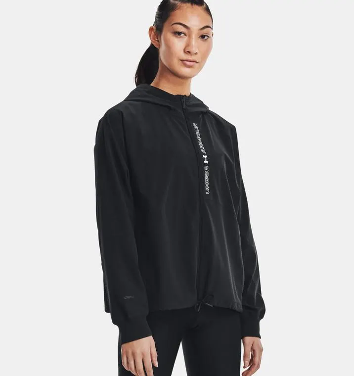 Under Armour® Womens Woven Full Zip Jacket Black
