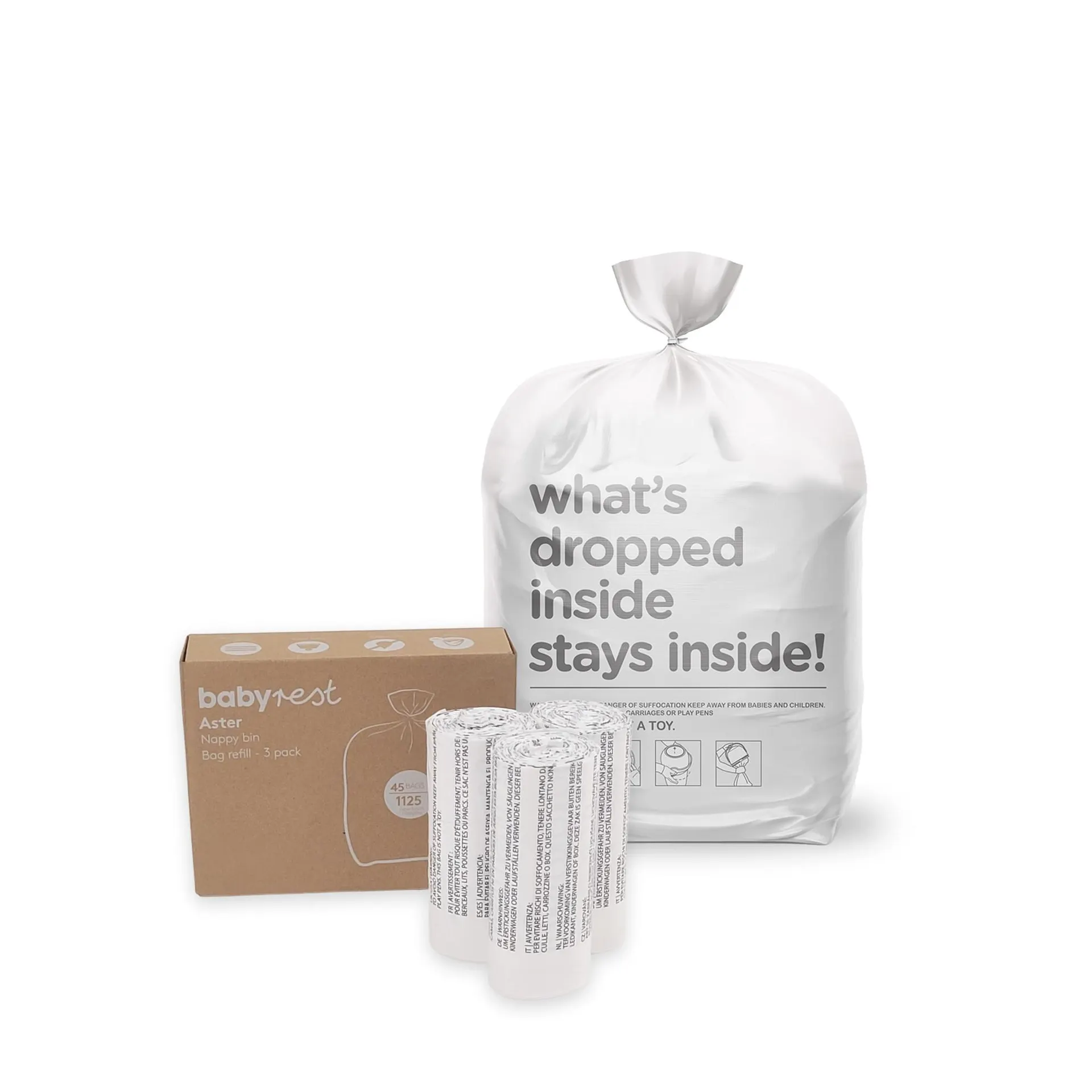 Babyrest Aster Nappy Bin Bags Refill - 3 pack