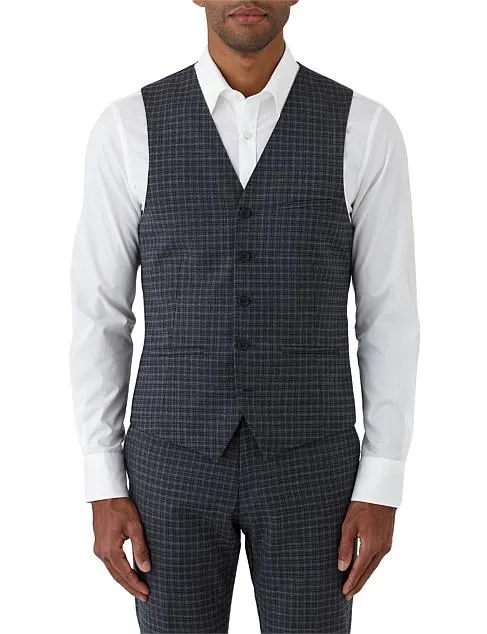 TEXTURED CHECK VEST