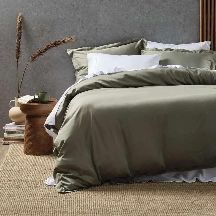 KOO Bamboo Cotton Quilt Cover Set Sage Super King