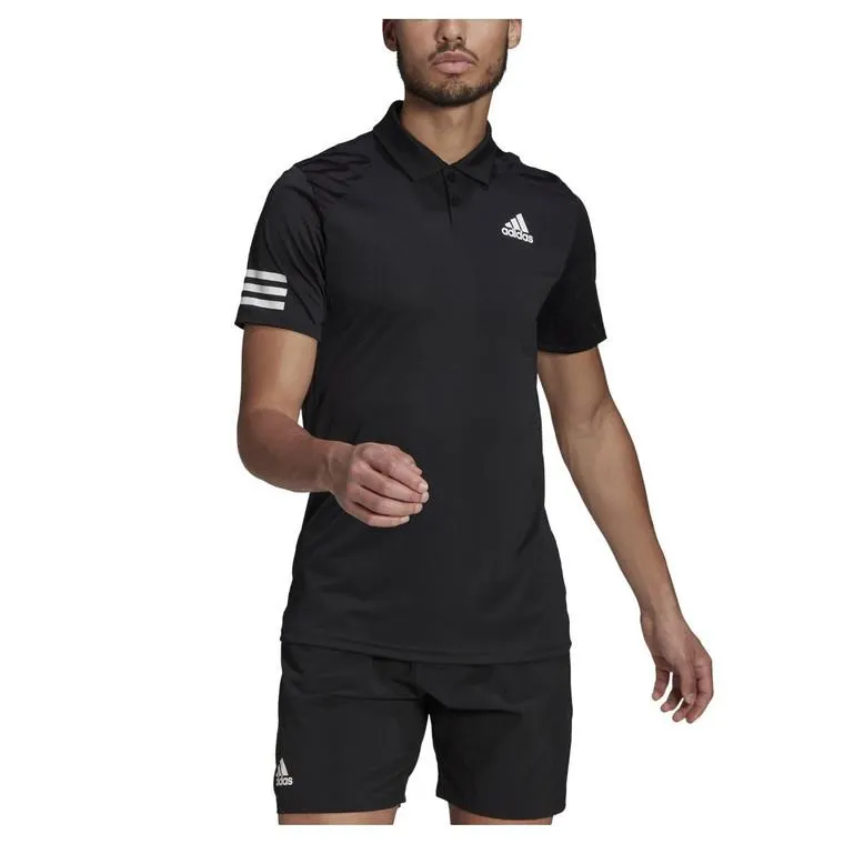 Adidas Mens Club 3-Stripe Polo Black/White