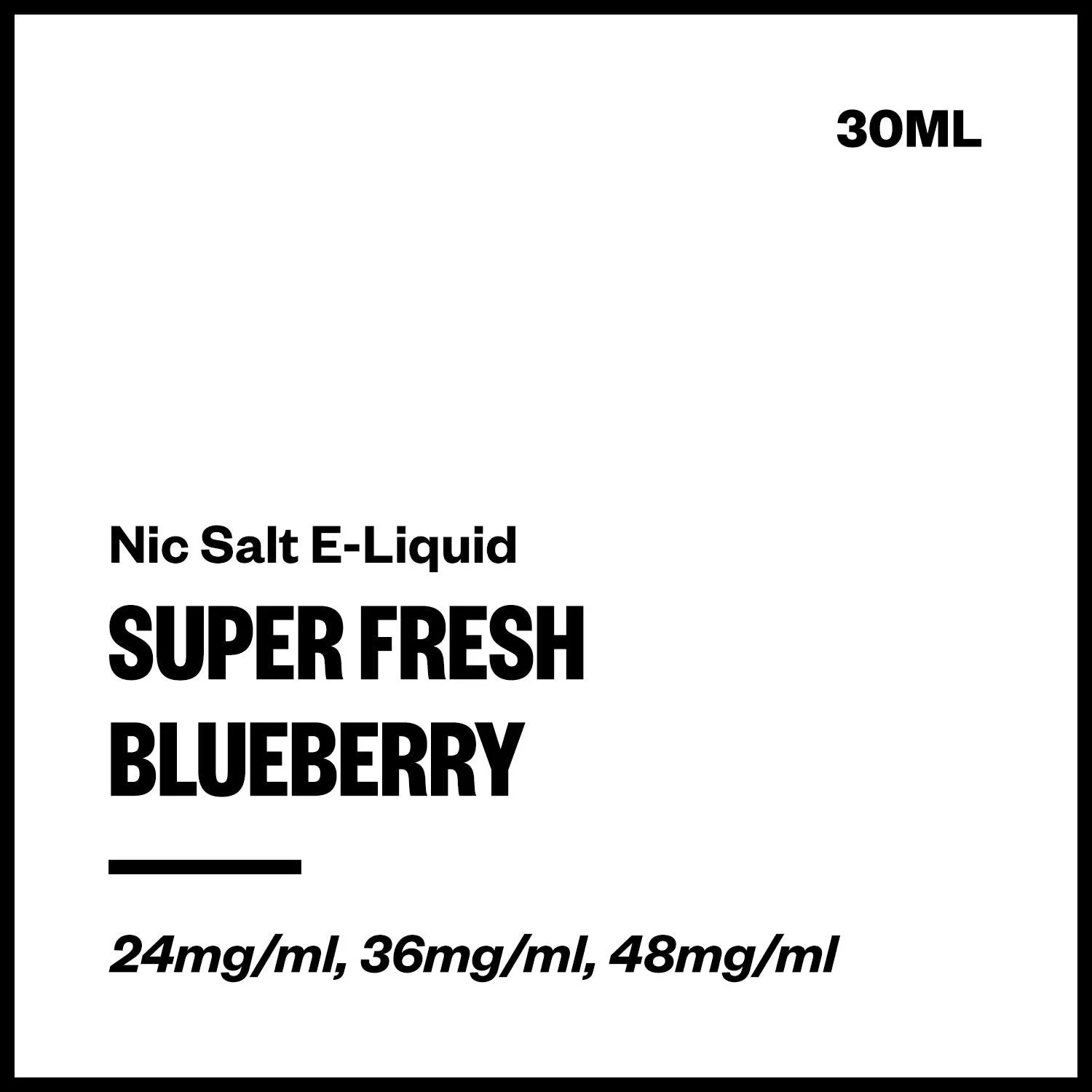 Super Fresh - Blueberry (Nic Salt E-Liquid 30ml)